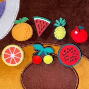 Seven fruit croc charms